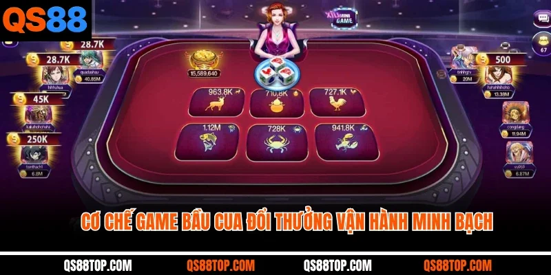 Cơ chế game bầu cua đổi thưởng vận hành minh bạch