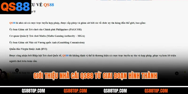 Giới thiệu nhà cái QS88 từ giai đoạn hình thành