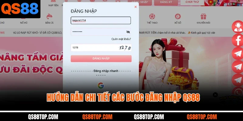 Hướng dẫn chi tiết các bước Đăng nhập QS88 