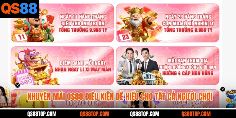 Khuyến Mãi QS88 điều kiện dễ hiểu cho tất cả người chơi