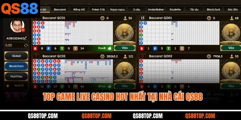 Top game live casino hot nhất tại nhà cái QS88
